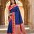 Blue soft banarasi silk saree with zari weaving  design with contrast blouse
