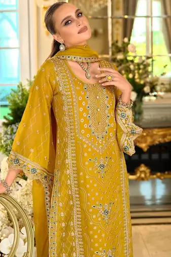 Adults-Women Woven Design Embroidered Kurta with Trousers & Dupatta