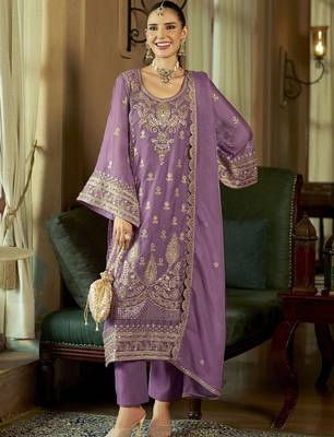 Women Ethnic Motifs Embroidered Regular Sequinned Kurta with Trousers & With Dupatta 1