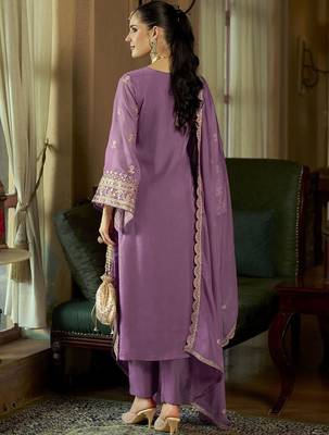 Women Ethnic Motifs Embroidered Regular Sequinned Kurta with Trousers & With Dupatta 3