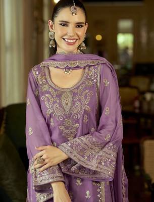 Women Ethnic Motifs Embroidered Regular Sequinned Kurta with Trousers & With Dupatta 6
