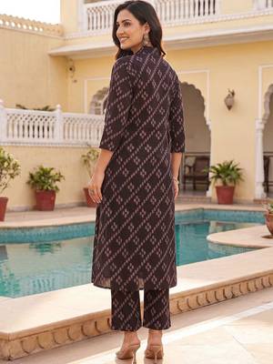 Women Ethnic Motifs Printed Regular Pure Cotton Kurta with Trousers 4