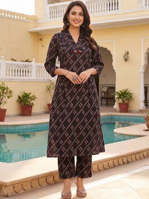 Women Ethnic Motifs Printed Regular Pure Cotton Kurta with Trousers 6