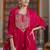 Embroidered Sequinned Straight Kurta With Trousers & Dupatta