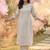 Women Striped Regular Thread Work Kurta with Trousers