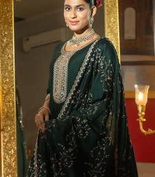 Ethnic Motifs Embroidered Regular Anarkali Kurta With Trousers & Dupatta