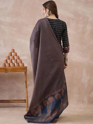 Women Ethnic Motifs Printed Regular Pure Cotton Kurta with Trousers & With Dupatta 4