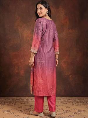 Women Bandani Print Regular Gotta Patti Kurta with Trousers & Dupatta 4