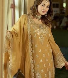 Women Ethnic Motifs Embroidered Sequinned Kurta with Trousers & With Dupatta
