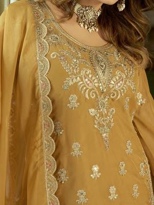 Women Ethnic Motifs Embroidered Sequinned Kurta with Trousers & With Dupatta 4