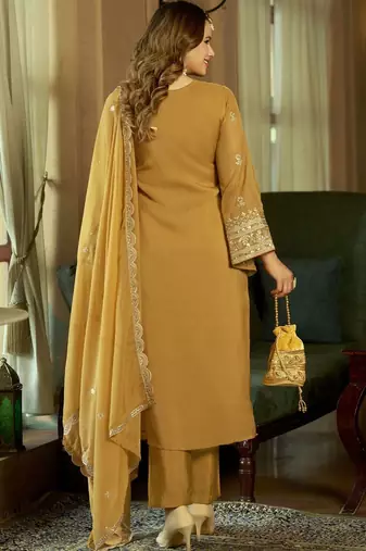 Women Ethnic Motifs Embroidered Sequinned Kurta with Trousers & With Dupatta