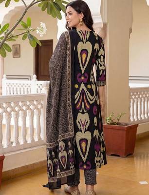Women Ethnic Motifs Printed Regular Thread Work Pure Cotton Kurta with Trousers & With Dupatta 6