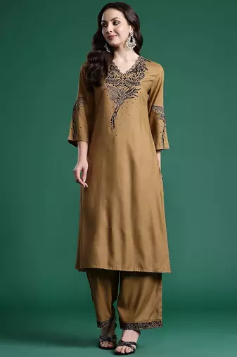 Embroidered Kurta with Trousers