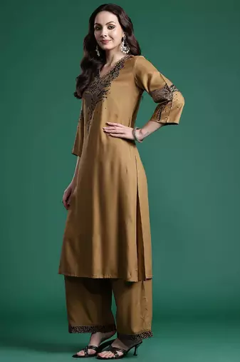 Embroidered Kurta with Trousers