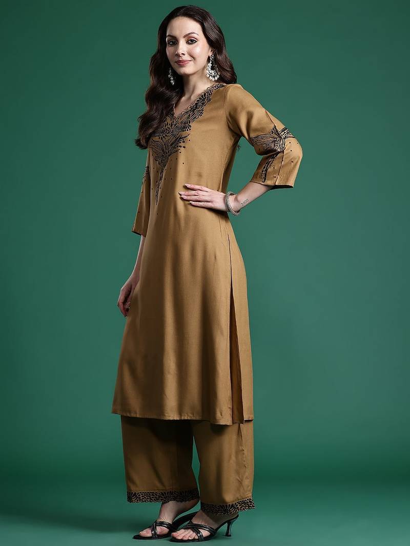 Embroidered Kurta with Trousers