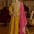Ethnic Motifs Embroidered A-Line Bandhani Zari Kurta With Trousers & Dupatta