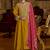Ethnic Motifs Embroidered A-Line Bandhani Zari Kurta With Trousers & Dupatta
