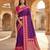 Wine soft banarasi silk saree with zari weaving  design with contrast blouse