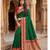 Green soft banarasi silk saree with zari weaving  design with contrast blouse