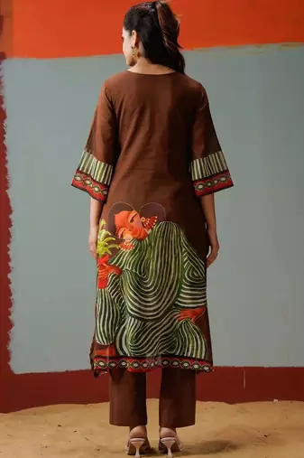 Women Printed Regular Pure Cotton Kurta with Trousers