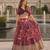 Maroon Silk Free Size Stitched Lehenga Choli with Foil Embroidery & Printed Work