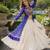 White Cotton Free Size Stitched Navratri Lehenga Choli with Bandhani & Kutchi Patch Work