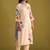 Floral Printed Beads and Stones Linen Straight Kurta with Trouser & Dupatta