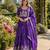 Purple silk blend Free Size Stitched Lehenga Choli with Embroidery & Zari Work