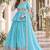 Sky-Blue silk blend Free Size Stitched Lehenga Choli with Embroidery & Zari Work
