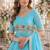 Sky-Blue silk blend Free Size Stitched Lehenga Choli with Embroidery & Zari Work