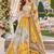Yellow Silk Semi Stitched Lehenga Choli with Embroidery & Printed Work