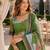 Green silk blend Lehenga Choli with Embroidery & Printed Work