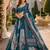 Blue silk blend Lehenga Choli with Embroidery & Printed Work
