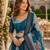 Blue silk blend Lehenga Choli with Embroidery & Printed Work