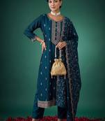 Women Ethnic Motifs Embroidered Regular Thread Work Kurta with Trousers & With Dupatta