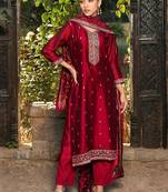 Women Ethnic Motifs Embroidered Regular Thread Work Kurta With Trouser & Dupatta