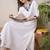 Floral Yoke Design V-Neck Thread Work Pure Cotton A-Line Kurta With Trouser
