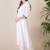 Floral Yoke Design V-Neck Thread Work Pure Cotton A-Line Kurta With Trouser