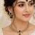 Designer circle and round shape small golden balls blue stone antique gold plated choker jewellery set for women