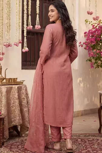 Women Ethnic Motifs Embroidered Regular Chikankari Kurta with Trousers & With Dupatta