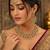 Modern flower and oval shape antique gold plated choker jewellery set for women