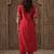 Floral Embroidered V-Neck Thread Work Straight Kurta With Trousers