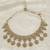 Incredible flower and leaf shape antique gold plated choker jewellery set for women