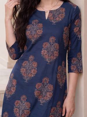 Women Floral Printed Regular Pure Cotton Kurta with Salwar 2