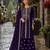 Violet georgette semi stitched suit with embroidery & sequence work