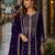 Violet georgette semi stitched suit with embroidery & sequence work