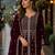 Maroon georgette semi stitched suit with embroidery & sequence work