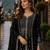 Black georgette semi stitched suit with embroidery & sequence work