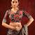 Earthy brown foil printed tissue saree set