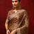 Dark olive green foil printed tissue saree set
